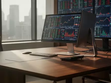 Ein moderner, aufgeräumter Schreibtisch in einem hellen Büro, der eine professionelle Finanzumgebung symbolisiert. - Foto: über boerse-global.de