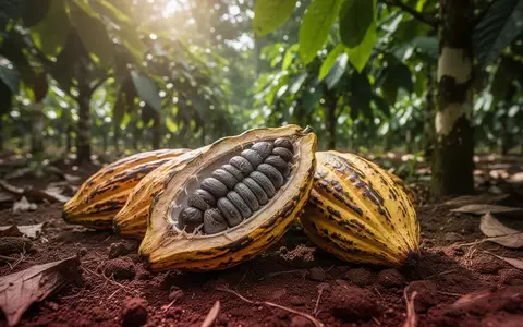 Geerntete Kakaofrüchte in einer Plantage in Ghana bei natürlichem Tageslicht - Foto: über boerse-global.de