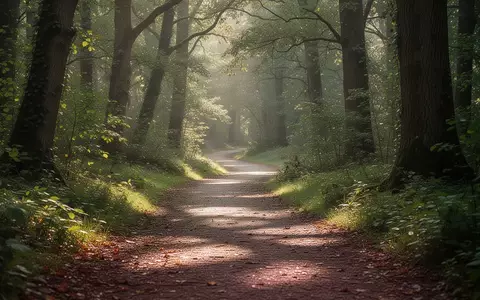 Ein friedlicher, bewaldeter Pfad bei Sonnenaufgang, der zu täglichen Spaziergängen in der Natur einlädt. - Foto: über boerse-global.de