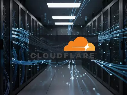 Abstrakte Darstellung einer modernen Serverlandschaft mit leuchtenden Datenströmen als Symbol für Internetsicherheit. - Foto: über boerse-global.de