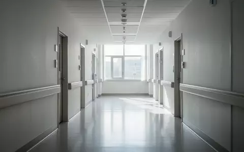 Ein heller, leerer Krankenhausflur mit natürlichem Tageslicht und minimalistischer Architektur. - Foto: über boerse-global.de