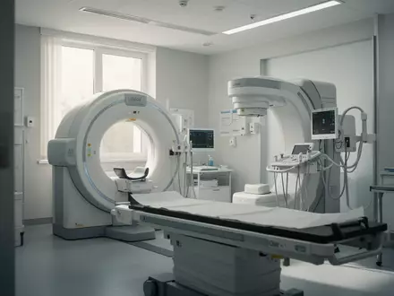 Moderner, steriler Untersuchungsraum in einer medizinischen Forschungseinrichtung mit hochwertiger diagnostischer Technik. - Foto: über boerse-global.de