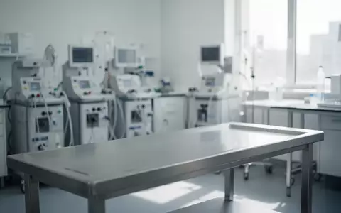 Ein moderner, leerer medizinischer Untersuchungsraum mit steriler Atmosphäre und hellem Tageslicht. - Foto: über boerse-global.de