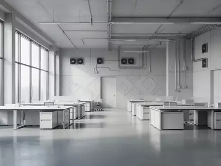 Ein minimalistischer, moderner Forschungsraum mit poliertem Betonboden und natürlichem Licht, der eine technologische Atmosphäre ohne sichtbare Hardware vermittelt. - Foto: über boerse-global.de