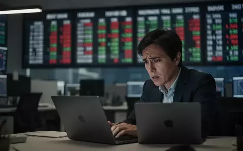 Eine Person blickt nachdenklich auf einen Laptop in einem modernen Büro, symbolisch für die negative Kursentwicklung von ADA. - Foto: über boerse-global.de