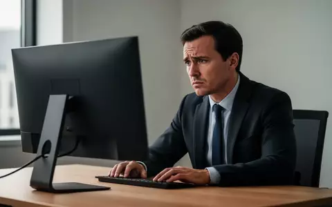 Ein nachdenklicher Finanzexperte blickt in einem modernen Büro auf einen ausgeschalteten Computerbildschirm. - Foto: über boerse-global.de