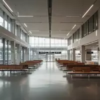 Moderner, lichtdurchfluteter Wartebereich in einem Bahnhof mit Holzbänken und architektonischem Design. - Foto: über boerse-global.de