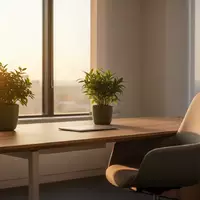 Ein heller, aufgeräumter und ergonomischer Arbeitsplatz in einem Büro mit einer Zimmerpflanze bei natürlichem Licht. - Foto: über boerse-global.de