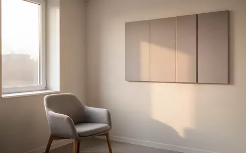 Ein heller, leerer Untersuchungsraum mit sanftem Tageslicht und akustischen Wandpaneelen, der eine ruhige Atmosphäre vermittelt. - Foto: über boerse-global.de