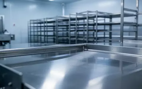 Eine sterile, industrielle Umgebung in einem Kühlraum mit glänzenden Edelstahloberflächen, die Präzision und Lebensmittelsicherheit symbolisiert. - Foto: über boerse-global.de