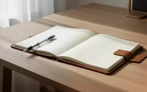 Ein leeres, aufgeschlagenes Notizbuch und ein Füllfederhalter auf einem minimalistischen Schreibtisch bei natürlichem Licht. - Foto: über boerse-global.de