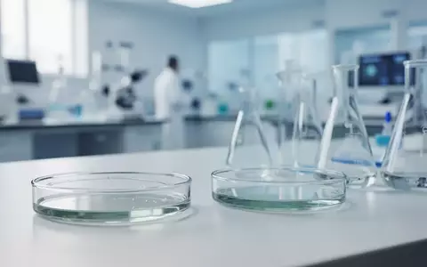 Ein steriler Laborraum mit Glasgefäßen auf einer sauberen Oberfläche, der die medizinische Forschung symbolisiert. - Foto: über boerse-global.de