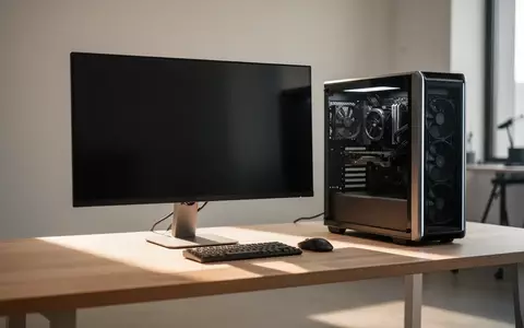 Ein minimalistischer Arbeitsplatz mit einem ausgeschalteten Monitor und einem Computer in einem hellen Studio. - Foto: über boerse-global.de