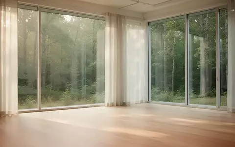 Ein heller, minimalistischer Übungsraum mit Holzboden und Blick ins Grüne durch große Fenster bei natürlichem Morgenlicht. - Foto: über boerse-global.de
