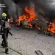 Russland hat auch die ukrainische Hauptstadt Kiew erneut mit Drohnen angegriffen.  - Bild: Uncredited/Ukrainian Emergency Service/AP/dpa