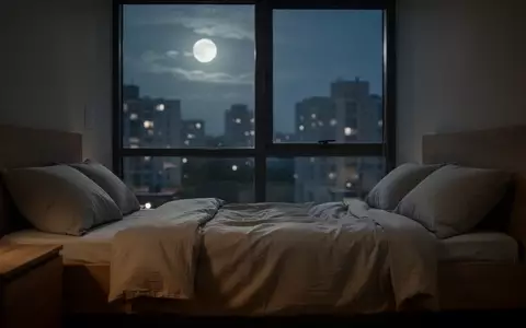 Ein minimalistisch eingerichtetes Schlafzimmer bei Nacht mit sanftem Mondlicht, das durch ein Fenster auf die Bettwäsche fällt. - Foto: über boerse-global.de