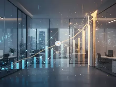 Abstrakte Darstellung von Geschäftswachstum und digitaler Konnektivität in einer modernen Büroumgebung. - Foto: über boerse-global.de