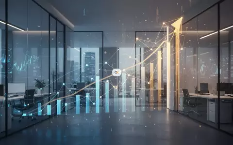 Abstrakte Darstellung von Geschäftswachstum und digitaler Konnektivität in einer modernen Büroumgebung. - Foto: über boerse-global.de