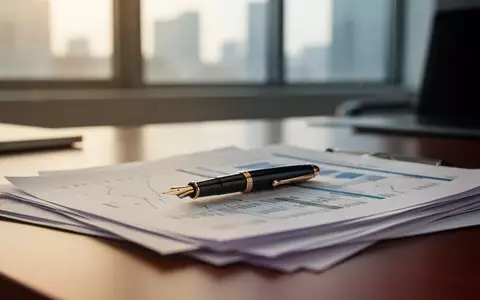 Ein Schreibtisch mit Finanzunterlagen und einem Füllfederhalter in einer professionellen Büroumgebung. - Foto: über boerse-global.de