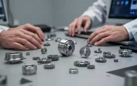 Nahaufnahme von hochpräzisen Titankomponenten und mechanischen Kleinteilen in einer industriellen Fertigungsumgebung - Foto: über boerse-global.de