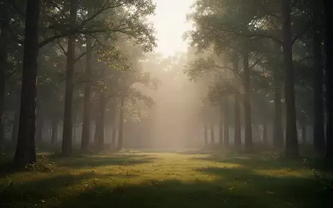 Ein ruhiges Waldstück im sanften Morgenlicht, das eine Atmosphäre der Entspannung und des inneren Gleichgewichts vermittelt. - Foto: über boerse-global.de