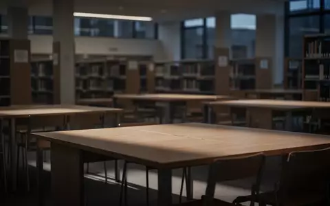 Ein ruhiger, leerer Lernraum in einer Universitätsbibliothek mit sanftem Licht und Schatten. - Foto: über boerse-global.de