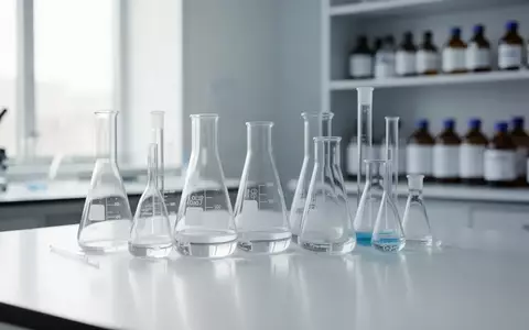 Laborumgebung mit wissenschaftlichem Glasgerät auf einer weißen Arbeitsfläche in einem sterilen, hellen Raum. - Foto: über boerse-global.de