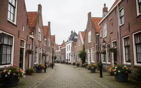 Eine ruhige Wohnstraße mit traditionellen Backsteinhäusern in einer niederländischen Küstenstadt. - Foto: über boerse-global.de