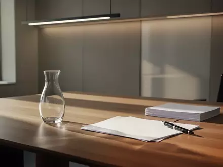 Ein minimalistischer, aufgeräumter Schreibtisch in einem modernen Büro mit natürlichem Lichteinfall. - Foto: über boerse-global.de