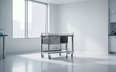 Ein minimalistischer, heller klinischer Untersuchungsraum mit steriler Einrichtung und natĂĽrlichem Lichteinfall. - Foto: ĂĽber boerse-global.de