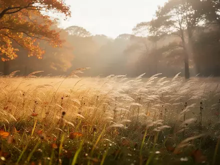 Eine von Sonnenlicht durchflutete Wiese im Herbst, die einen Neuanfang und Hoffnung symbolisiert. - Foto: über boerse-global.de