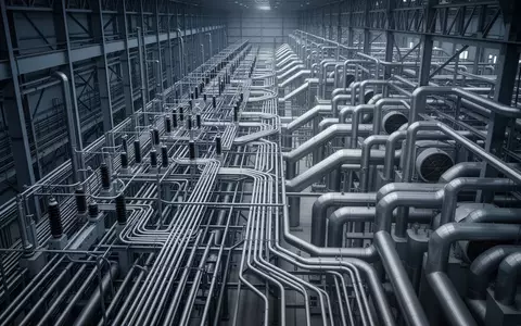Ein weitreichendes, modernes Industriegebäude mit komplexen Leitungen und metallischen Strukturen zur Darstellung der technischen Infrastruktur. - Foto: über boerse-global.de