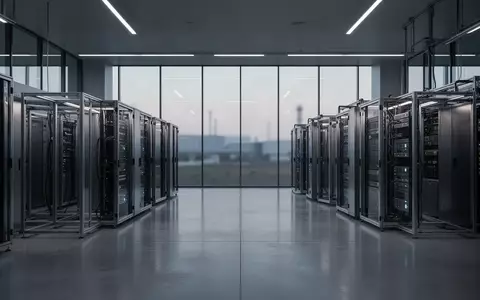 Ein minimalistisches, modernes Forschungszentrum mit dunklen Metallgestellen und technischer Infrastruktur in einer sterilen Umgebung. - Foto: über boerse-global.de