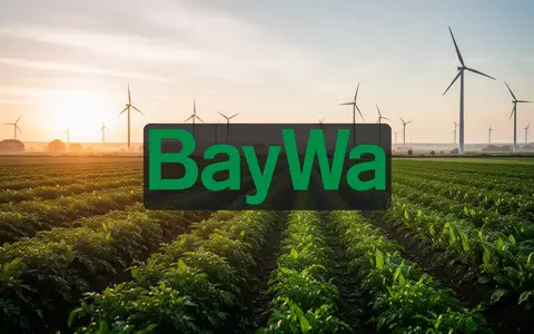 Moderne Agrarlandschaft mit Windkraftanlagen bei Sonnenaufgang als Symbol für nachhaltige Investitionen. - Foto: über boerse-global.de
