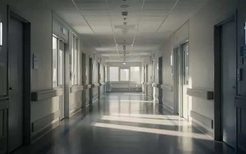 Ein heller, moderner Krankenhausflur mit einfallendem Tageslicht und poliertem Boden. - Foto: ĂĽber boerse-global.de