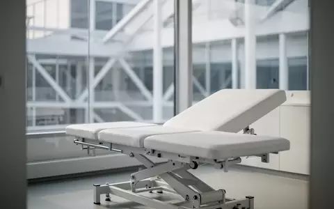 Ein minimalistischer, heller Behandlungsraum in einer medizinischen Praxis mit einer Untersuchungsliege. - Foto: über boerse-global.de
