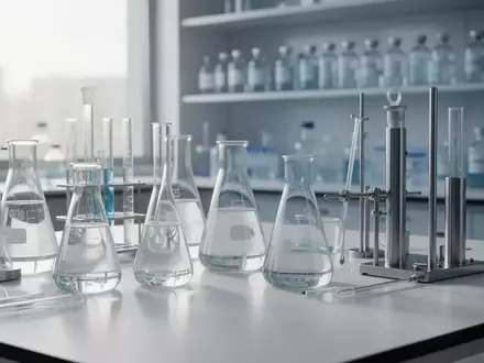 Ein klinisch reines pharmazeutisches Labor mit Glasgefäßen und Laborausrüstung in natürlichem Licht. - Foto: über boerse-global.de