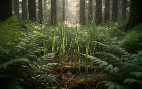 Ein Wald mit dichtem Farn und Gras als Lebensraum für Zecken in natürlichem Licht. - Foto: über boerse-global.de