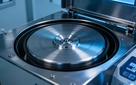 Eine medizinische Laborzentrifuge in einer sterilen Forschungseinrichtung mit bläulichem Umgebungslicht. - Foto: über boerse-global.de