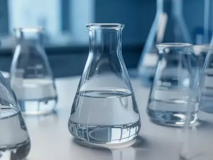 Laborumgebung mit Glasgefäßen und neutralen Flüssigkeiten in einer klinischen, sterilen Atmosphäre. - Foto: über boerse-global.de