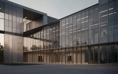 Ein modernes, minimalistisches Verwaltungsgebäude aus Glas und Stahl in der Abenddämmerung. - Foto: über boerse-global.de