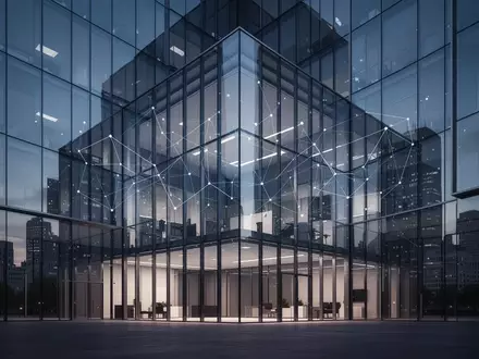 Moderne Glasarchitektur eines Bürogebäudes in der Dämmerung, die Transparenz und Sicherheit symbolisiert. - Foto: über boerse-global.de