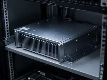 Ein hardwarebasiertes Sicherheitsmodul in einem Server-Rack in einer professionellen, dunklen Umgebung. - Foto: über boerse-global.de