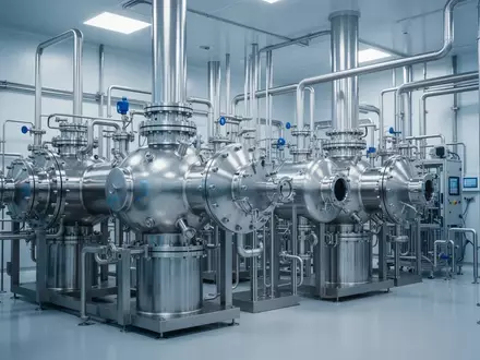 Ein hochmoderner Reinraum in einer Halbleiterfertigungsanlage mit komplexen Industrieanlagen und Rohrleitungen. - Foto: über boerse-global.de
