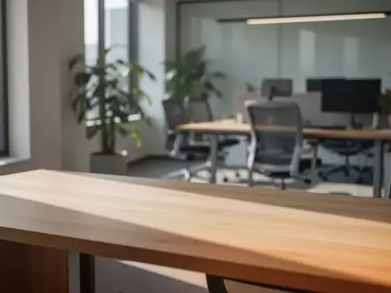 Ein moderner, minimalistischer Arbeitsplatz mit einem sauberen Schreibtisch und natürlichem Lichteinfall in einem Büro. - Foto: über boerse-global.de