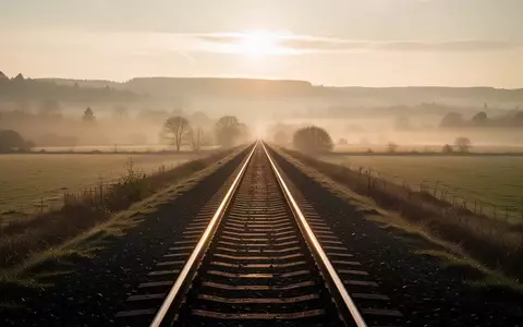 Weitläufige, leere Bahngleise, die in einer nebligen Landschaft in die Ferne führen. - Foto: über boerse-global.de