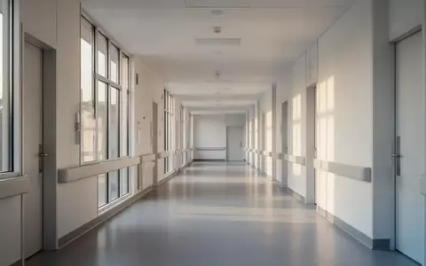 Ein moderner, heller Krankenhausflur mit großen Fenstern und klaren architektonischen Linien ohne Personen. - Foto: über boerse-global.de