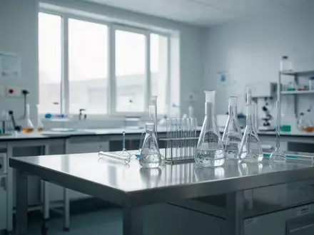 Ein steriler, modern eingerichteter medizinischer Forschungsraum mit glänzenden Edelstahloberflächen bei Tageslicht. - Foto: über boerse-global.de