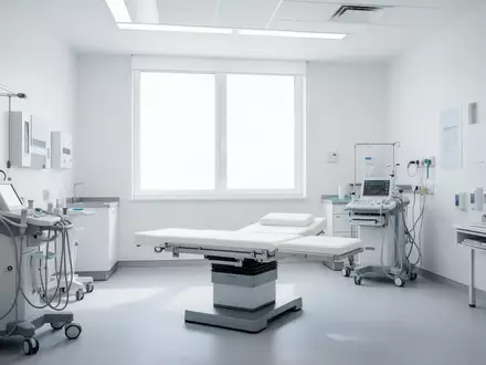 Ein heller, steriler Behandlungsraum in einer modernen Klinik mit natürlichem Tageslicht und professioneller Einrichtung. - Foto: über boerse-global.de