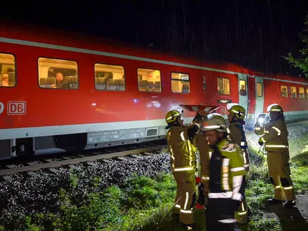 Der Regionalzug musste «notdürftig» repariert werden.  - Foto: Malte Tiedemann/NEWS5/dpa